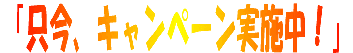 只今、キャンペーン実施中!